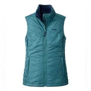 L.L Bean Women's Fleece-Lined PrimaLoft Vest in Storm Teal